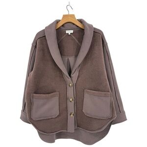 Bohme Sophie Cozy Oversized Slouchy Brown Jacket Shacket Size S